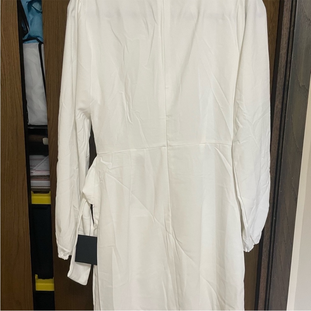 Lulu’s Believe it or Knot White Long Sleeve Tie-Front Slater Dress - Size L - Picture 7 of 7